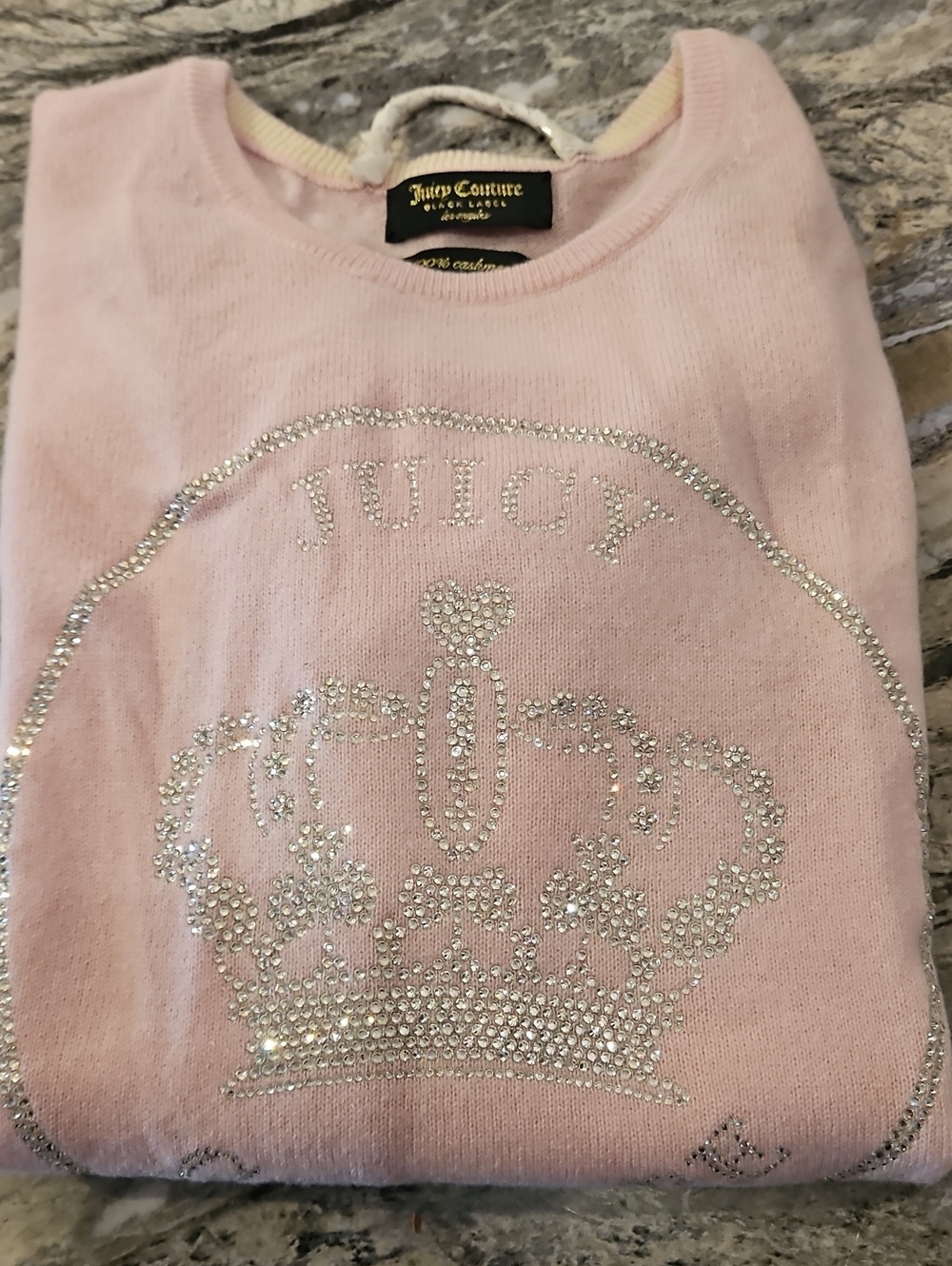 Juicy Couture Light Pink Swarovski Cashmere Sweater - Picture 1 of 6
